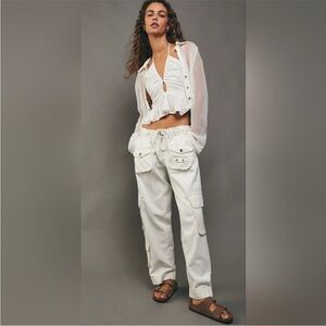 Free People Tahiti Cargo Pants in Tofu color. Size small